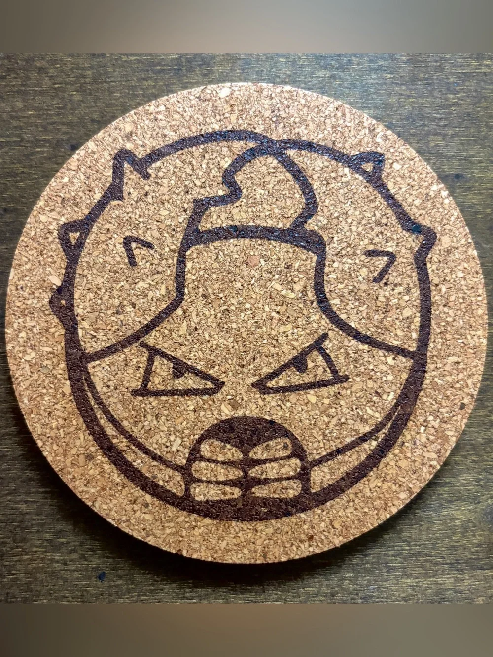 Pokemon Pinsir Face Laser Engraved Cork Coaster